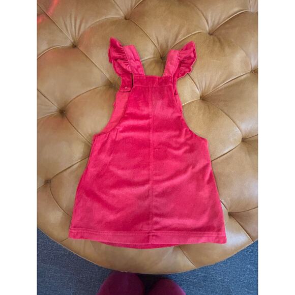 Tahari soft velour velvet overall dress with gold buttons size 3T - Picture 2 of 3